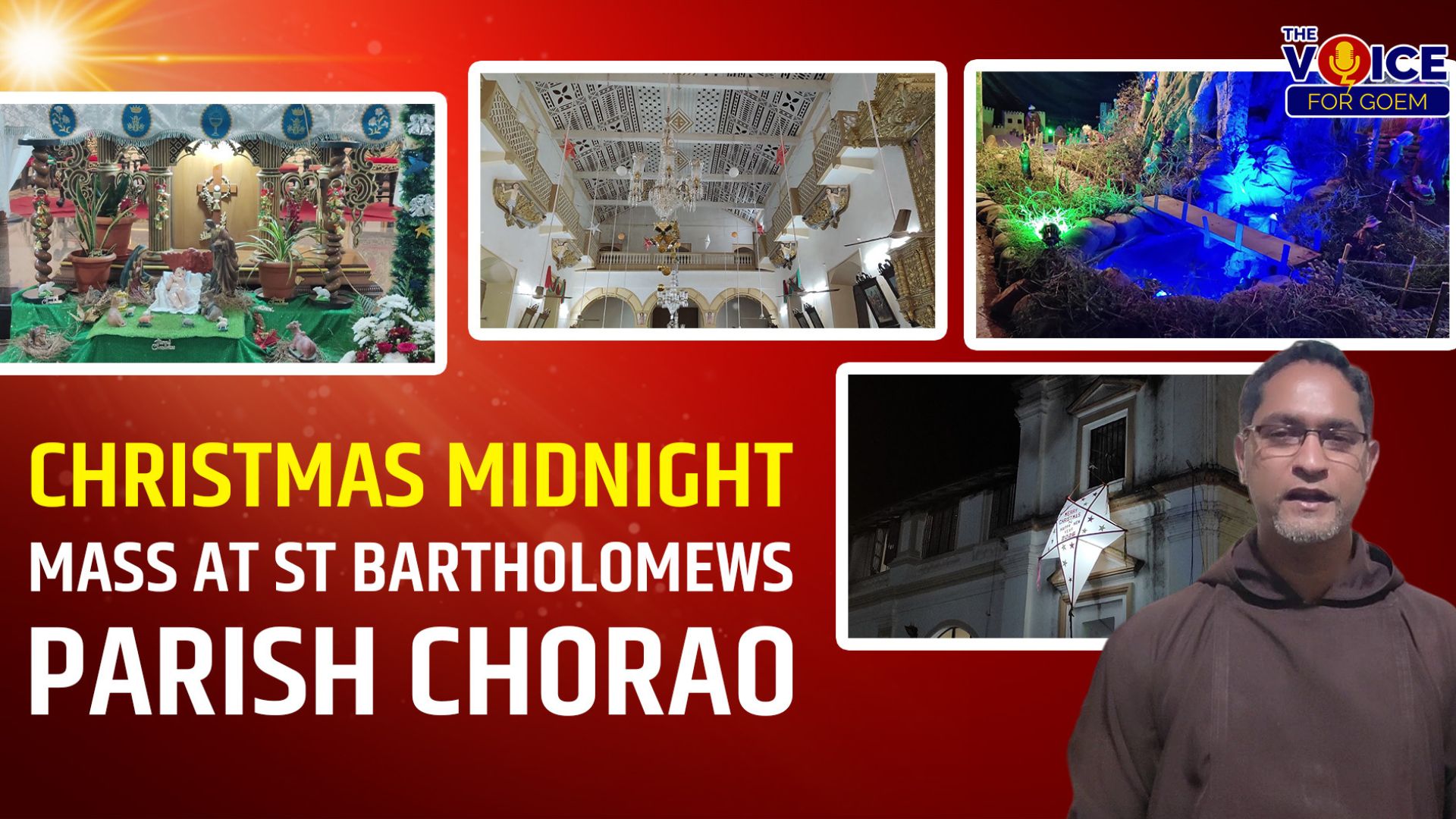 Christmas midnight mass at St Bartholomew's Church, Chorao