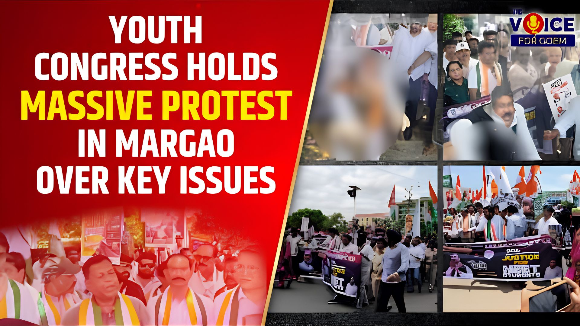 Youth Congress holds massive protest in Margao over key issues
